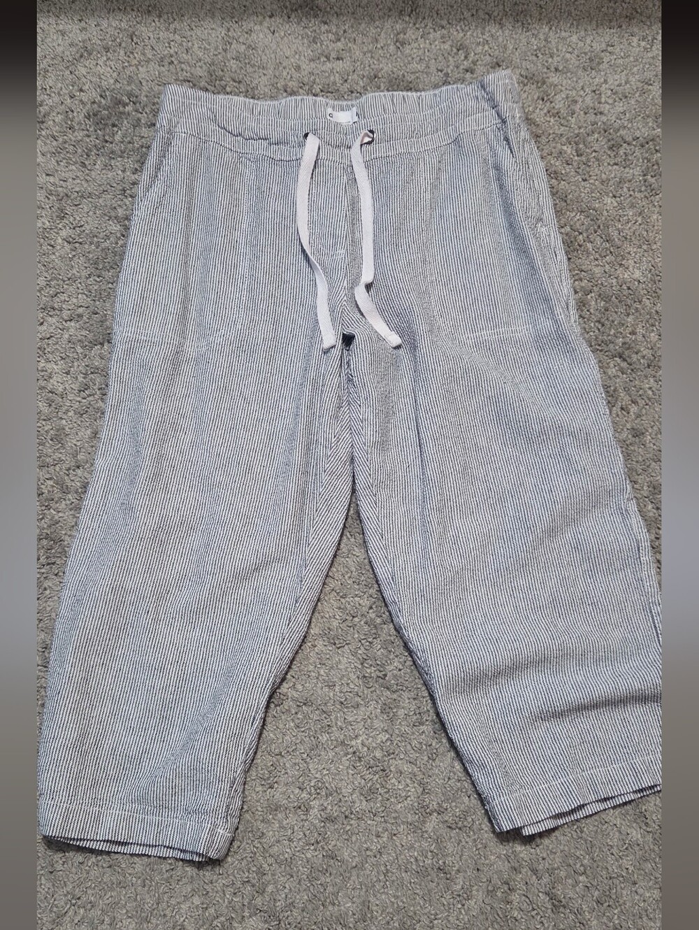 Dash Linen Cropped Drawstring Pants Size Small